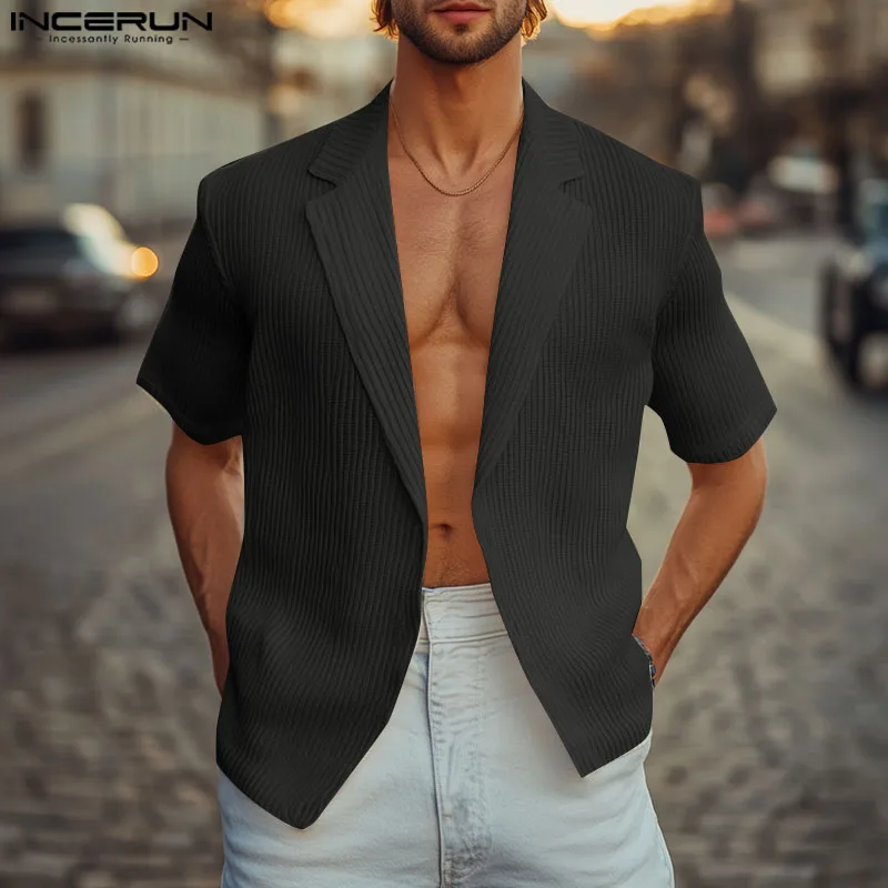 INCERUN Men Blazer Lapel Short Sleeve Open Stitch Casual Male Thin Coats Streetwear 2025 Solid Color Fashion Men Suits S-5XL
INCERUN Men Blazer Lapel Short Sleeve Open Stitch Casual Male Thin Coats Streetwear 2025 Solid Color Fashion Men Suits S-5XL