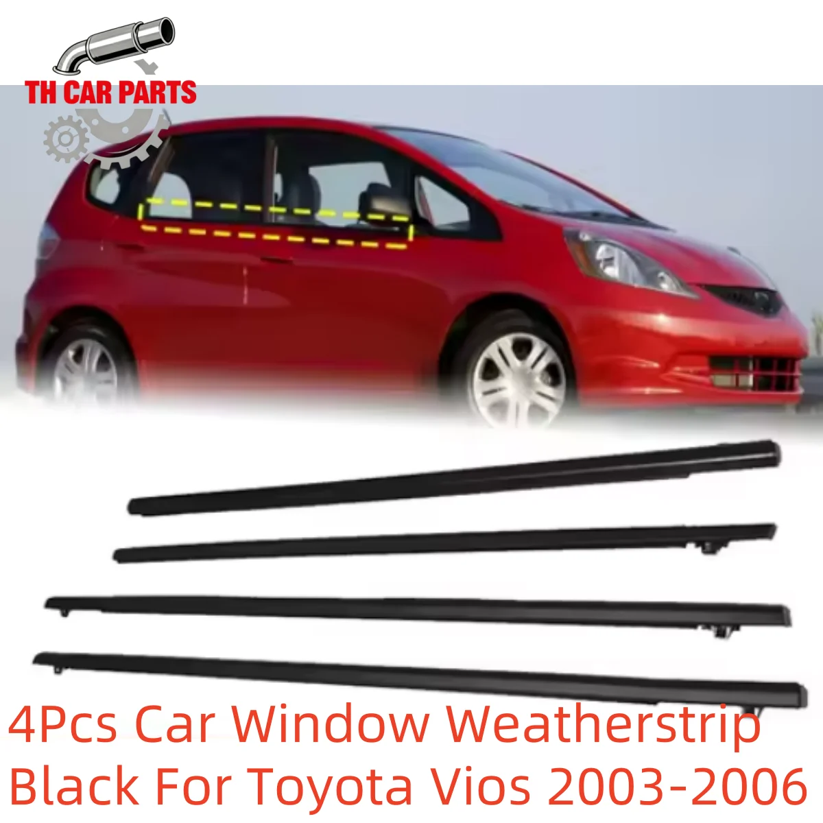 4Pcs Car Window Weatherstrip Black For Toyota Vios 03-06 Car Weatherstrip Window Moulding Trim 68160-0D040 68210-0D040
4Pcs Car Window Weatherstrip Black For Toyota Vios 03-06 Car Weatherstrip Window Moulding Trim 68160-0D040 68210-0D040