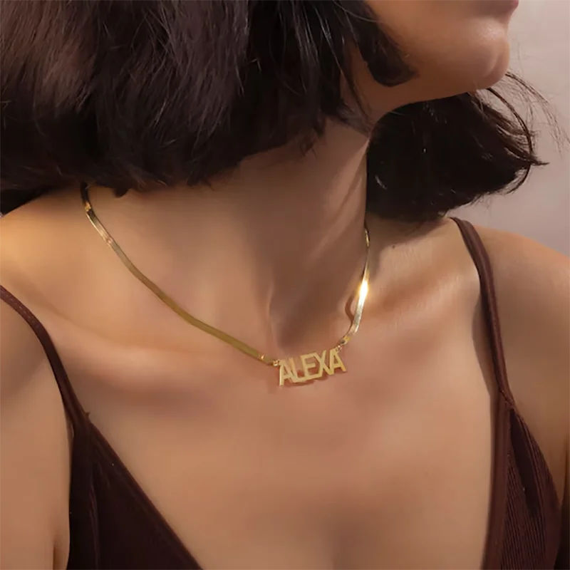 DHQH New Wholesale Personalized Name Snake Chain Necklace Customized Letter Snake Chain Necklace Commemorative Gift for Her
DHQH New Wholesale Personalized Name Snake Chain Necklace Customized Letter Snake Chain Necklace Commemorative Gift for Her