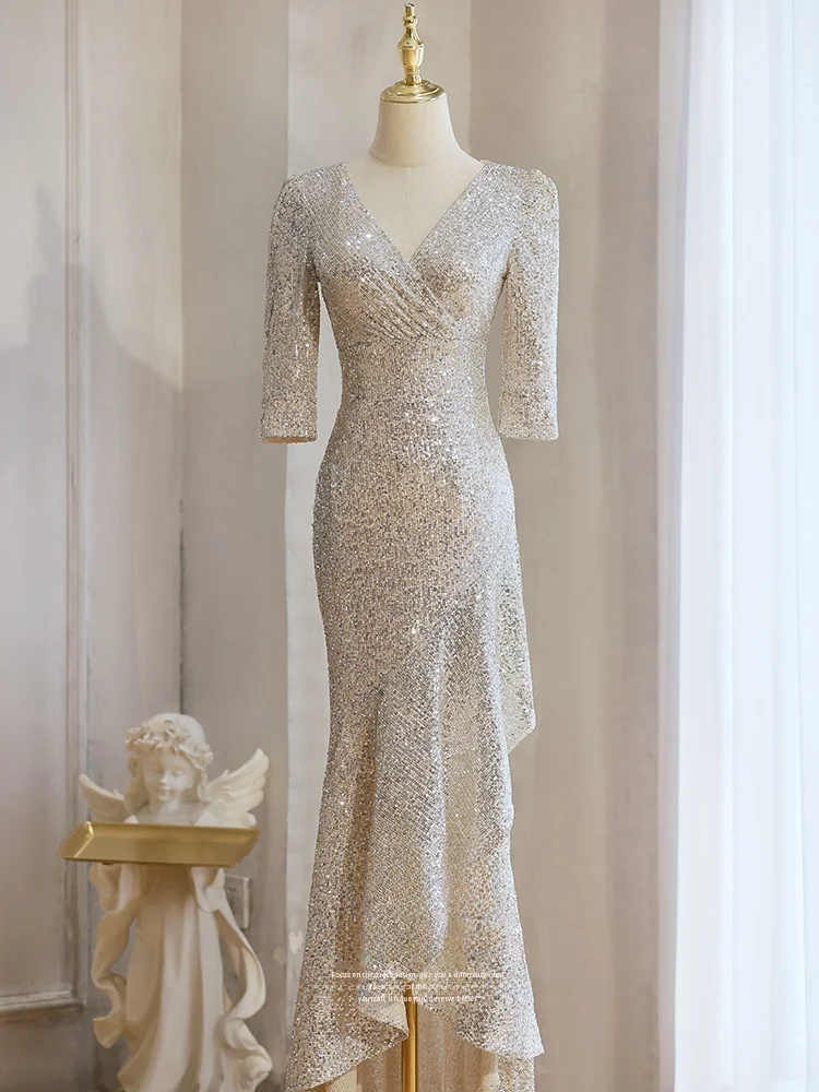 Champagne Color Evening Gown Women's Ele Fi Tail Skirt High End Luxury Sensation Beautiful for Annual Cany Dinner Host
Champagne Color Evening Gown Women's Ele Fi Tail Skirt High End Luxury Sensation Beautiful for Annual Cany Dinner Host