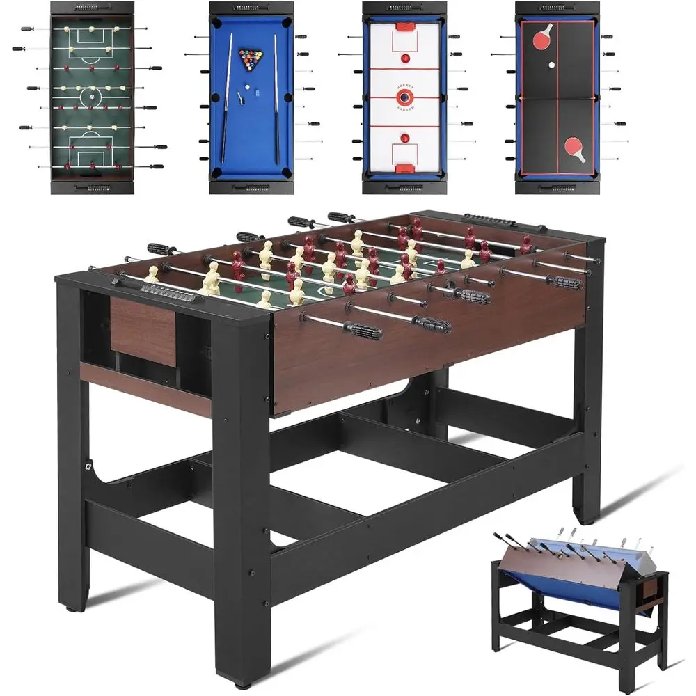 54 Swivel Multi-Game Table Set: Air Hockey, Pool, Foosball, Ping Pong for All Ages Indoor & Outdoor
54 Swivel Multi-Game Table Set: Air Hockey, Pool, Foosball, Ping Pong for All Ages Indoor & Outdoor