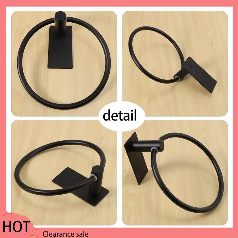 A88Z Towel Ring/Hand Towel Holder - Self Adhesive Round Towel Rack Black Hand Towel Bar For Bathroom, Stainless Steel
A88Z Towel Ring/Hand Towel Holder - Self Adhesive Round Towel Rack Black Hand Towel Bar For Bathroom, Stainless Steel