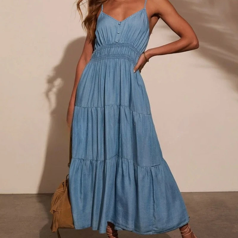 Long Dress Women Dresses A Line Vestidos Y2k Streetwear V Neck Sleeveless High Waist Ruffles Elegant Splice Party Night 2026
Long Dress Women Dresses A Line Vestidos Y2k Streetwear V Neck Sleeveless High Waist Ruffles Elegant Splice Party Night 2026