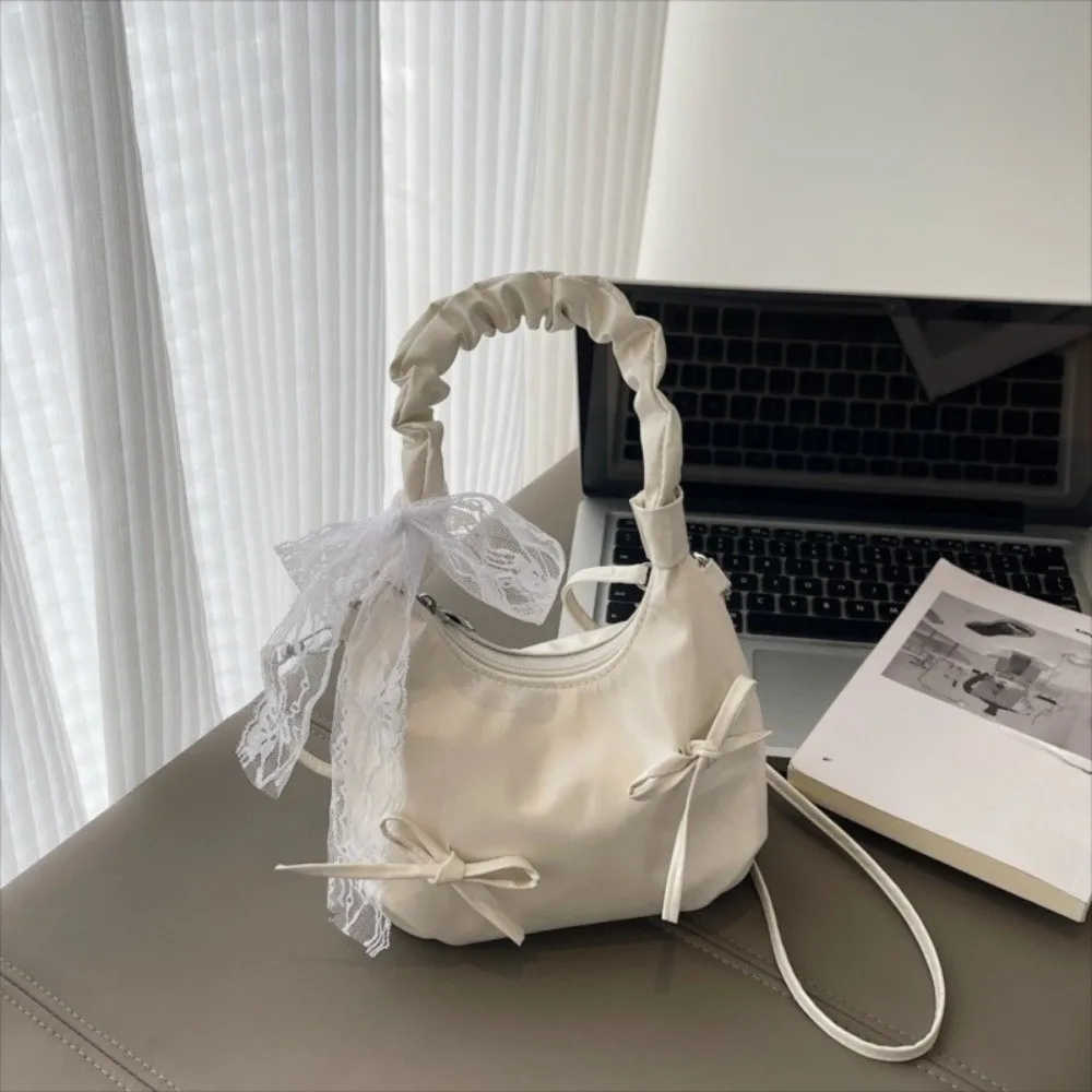 All-match Cloud Evening Handbag Pleated Beige Bow PU Shoulder Bag Korean Style Lace Ribbon Underarm Bag Work
All-match Cloud Evening Handbag Pleated Beige Bow PU Shoulder Bag Korean Style Lace Ribbon Underarm Bag Work