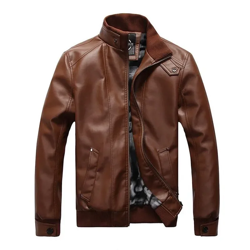 Men's Leather Jackets Men Stand Collar Coats Mens Motorcycle Leather Jacket Casual Slim Brand Clothing PU Leather Coats size 4XL
Men's Leather Jackets Men Stand Collar Coats Mens Motorcycle Leather Jacket Casual Slim Brand Clothing PU Leather Coats size 4XL