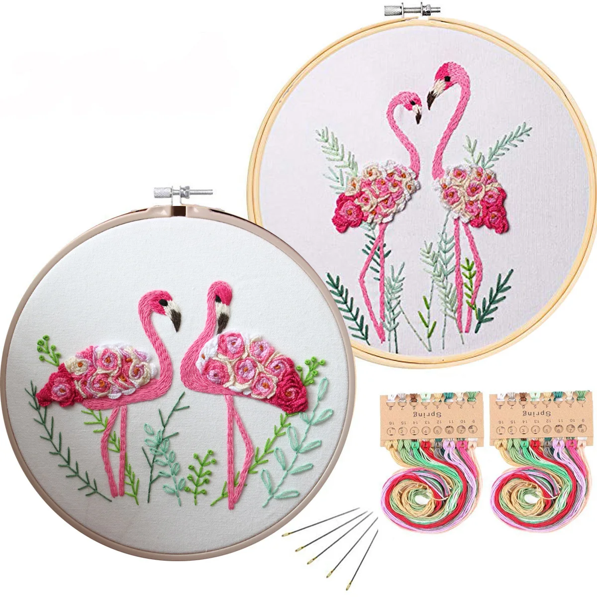 2pc Flamingo Embroidery Kits for Adult Beginners, Stamped Cross Stitch Kits DIY Sewing Practice Needlepoint with 1pc Hoops
2pc Flamingo Embroidery Kits for Adult Beginners, Stamped Cross Stitch Kits DIY Sewing Practice Needlepoint with 1pc Hoops