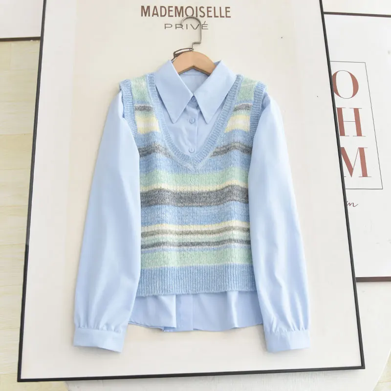 Потрясающий вязаный жилет в полоску в тон весны 202, весна Fre College Sle, комплект из двух предметов, модный женский ансамбль
Потрясающий вязаный жилет в полоску в тон весны 202, весна Fre College Sle, комплект из двух предметов, модный женский ансамбль