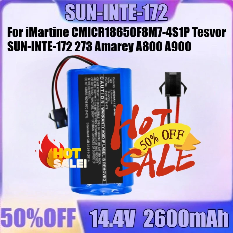 For IMartine CMICR18650F8M7-4S1P Tesvor SUN-INTE-172 273 Amarey A800 A900 Coredy R500+ R300 R650 R3500 2600mAh Battery
For IMartine CMICR18650F8M7-4S1P Tesvor SUN-INTE-172 273 Amarey A800 A900 Coredy R500+ R300 R650 R3500 2600mAh Battery