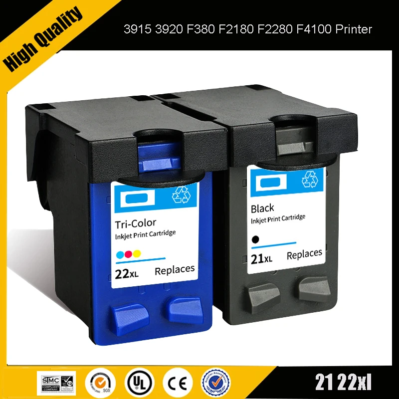 Compatible Ink Cartridge for HP 21XL 22XL 21 22 XL Replacement For HP21 Deskjet F2180 F2280 F4180 F2200 F380 380 Printer
Compatible Ink Cartridge for HP 21XL 22XL 21 22 XL Replacement For HP21 Deskjet F2180 F2280 F4180 F2200 F380 380 Printer