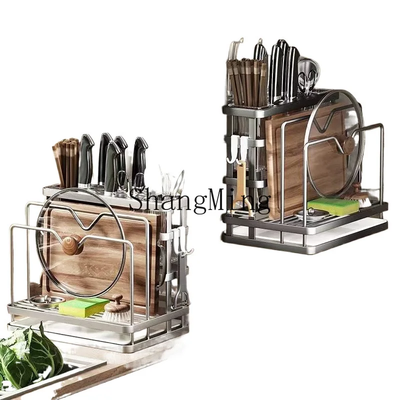 ZYY Kitchen Knife Holder Chopsticks Shelf Household Multifunctional Countertop Cutting Board Integrated Storage Rack
ZYY Kitchen Knife Holder Chopsticks Shelf Household Multifunctional Countertop Cutting Board Integrated Storage Rack