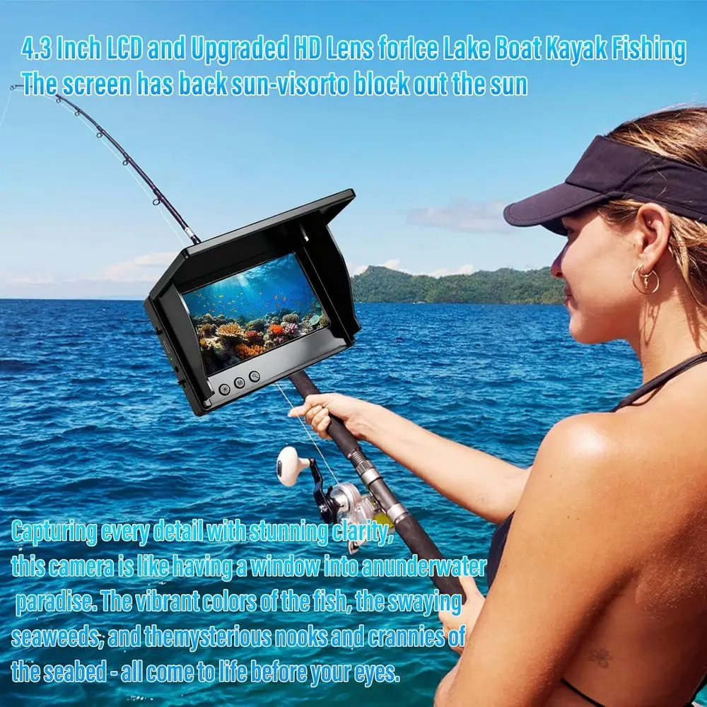 Underwater Fishing Camera, 4.3 Inch LCD and Upgraded HD Lens for Ice Lake Boat Kayak Fishing, Waterproof Fishing Camera Infrared
Underwater Fishing Camera, 4.3 Inch LCD and Upgraded HD Lens for Ice Lake Boat Kayak Fishing, Waterproof Fishing Camera Infrared