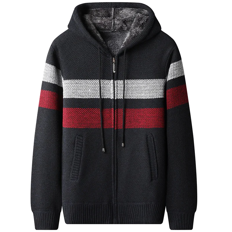 Winter Knit Jacket Men Fleece Warm Hooded Cardigan Coat Fashion Patchwork Knitted Jackets Casual Outerwear Mens Clothing 2024
Winter Knit Jacket Men Fleece Warm Hooded Cardigan Coat Fashion Patchwork Knitted Jackets Casual Outerwear Mens Clothing 2024