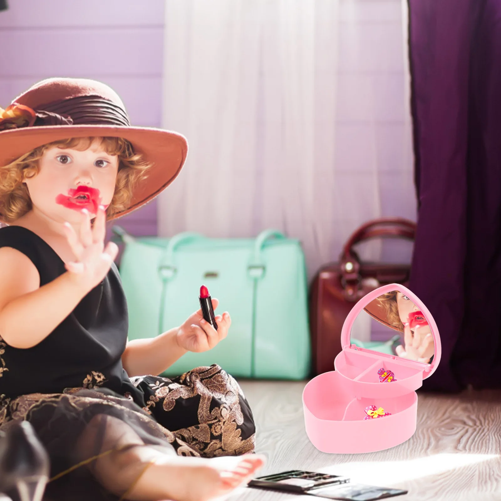 1 шт. Детская шкатулка для украшений с мультяшным рисунком, розовая, пластиковая, с сетчатыми отсеками, для хранения ожерелий, браслетов, головных уборов, небольшой органайзер
1 шт. Детская шкатулка для украшений с мультяшным рисунком, розовая, пластиковая, с сетчатыми отсеками, для хранения ожерелий, браслетов, головных уборов, небольшой органайзер