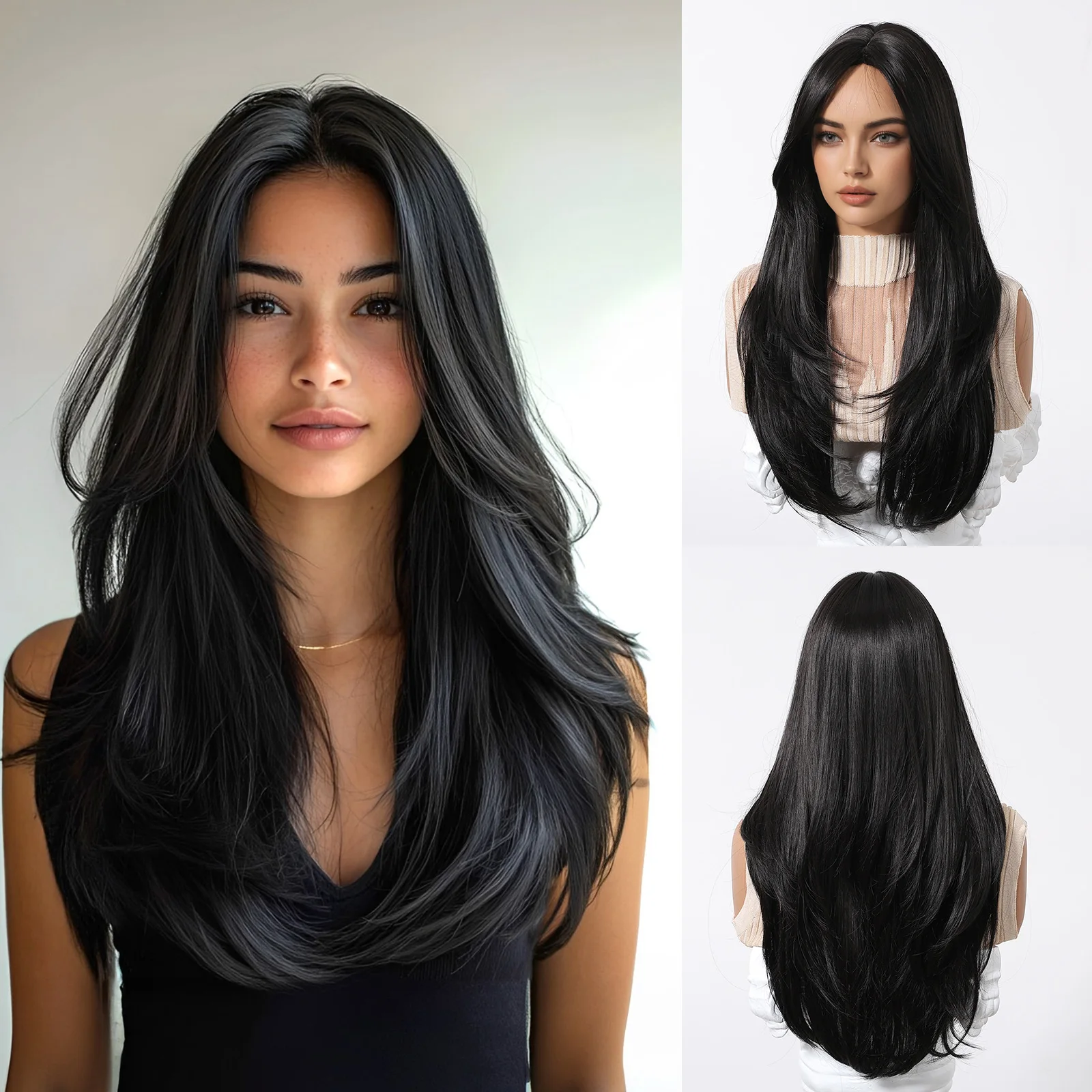 Длинные прямые многослойные парики Натуральный черный парик для женщин Синтетические волосы средней части Лолита Косплей Ежедневное использование для вечеринок Термостойкие
Длинные прямые многослойные парики Натуральный черный парик для женщин Синтетические волосы средней части Лолита Косплей Ежедневное использование для вечеринок Термостойкие