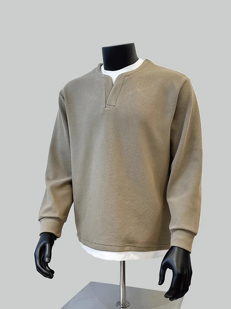 Мужская футболка-поло цвета хаки с эффектом двухслойности, весенне-осенняя, с длинным рукавом, V-образным вырезом, базовый слой, премиум-класс, повседневная одежда
Мужская футболка-поло цвета хаки с эффектом двухслойности, весенне-осенняя, с длинным рукавом, V-образным вырезом, базовый слой, премиум-класс, повседневная одежда