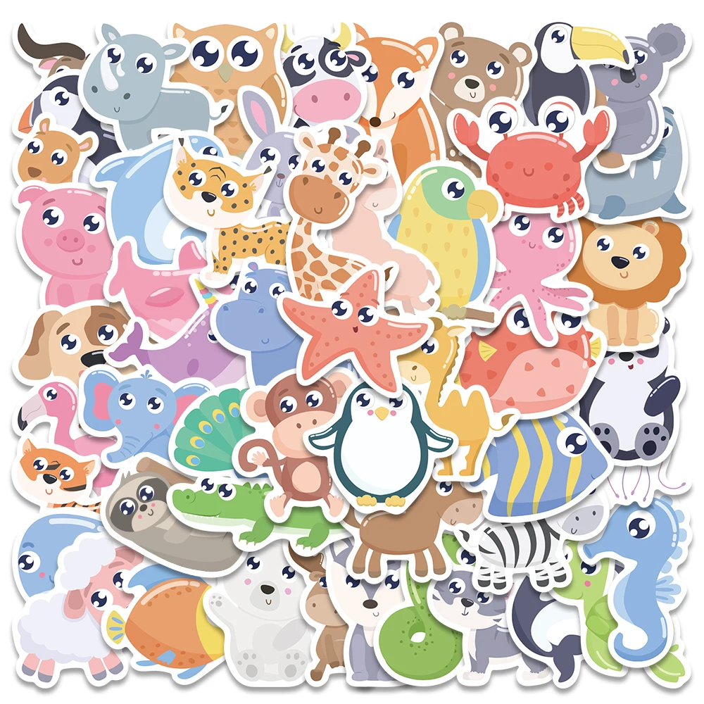 52pcs Cute Cartoon Animals Stickers For Laptop Guitar Luggage Skateboard DIY Waterproof Graffiti Bicycle Car Decals Kids Toy
52pcs Cute Cartoon Animals Stickers For Laptop Guitar Luggage Skateboard DIY Waterproof Graffiti Bicycle Car Decals Kids Toy