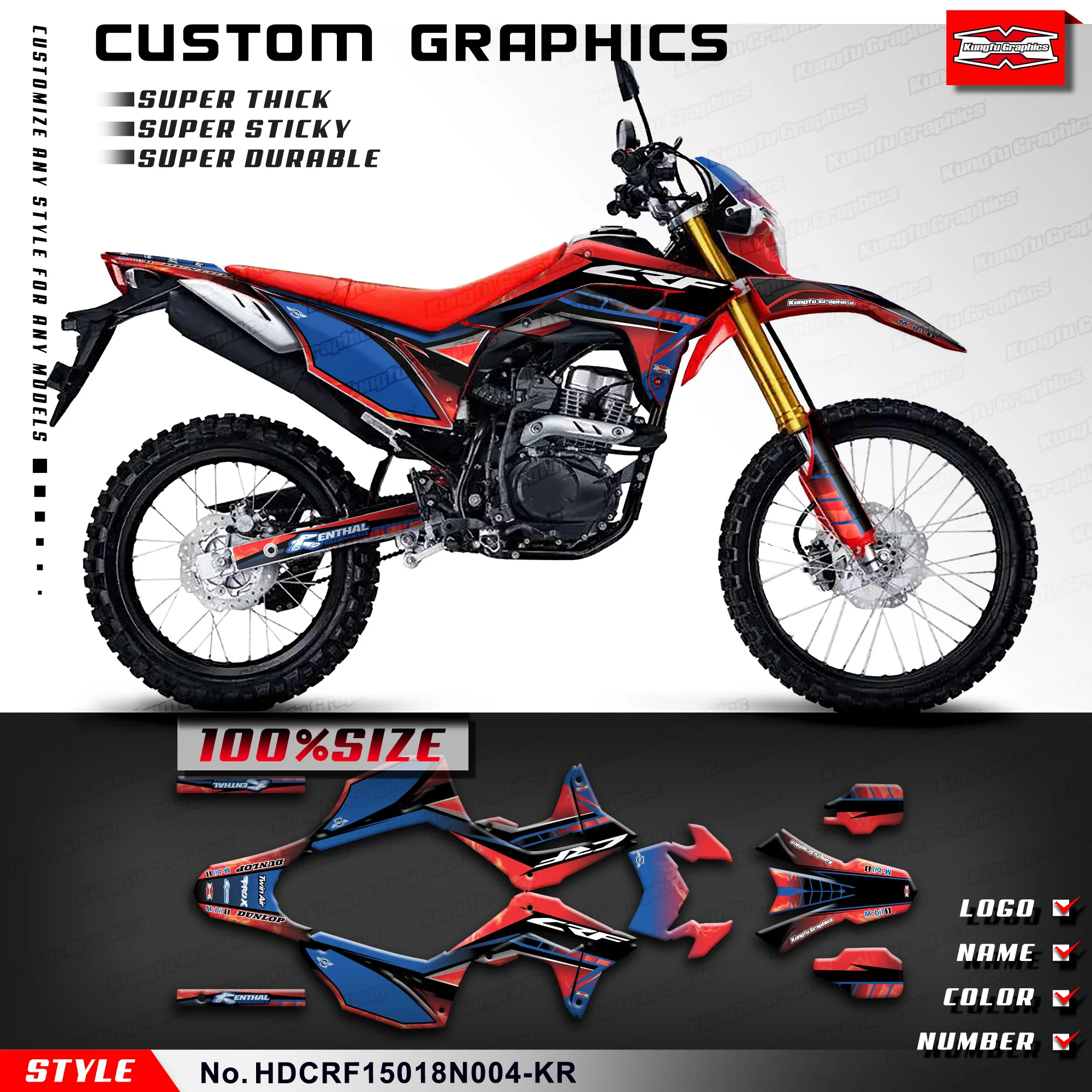 KUNGFU GRAPHICS Adhesive Sticker Vinyl Wrap for Honda CRF150L CRF 150L 2018 2019 2020 2021 2022 2023 2024, HDCRF15018N004-KR
KUNGFU GRAPHICS Adhesive Sticker Vinyl Wrap for Honda CRF150L CRF 150L 2018 2019 2020 2021 2022 2023 2024, HDCRF15018N004-KR