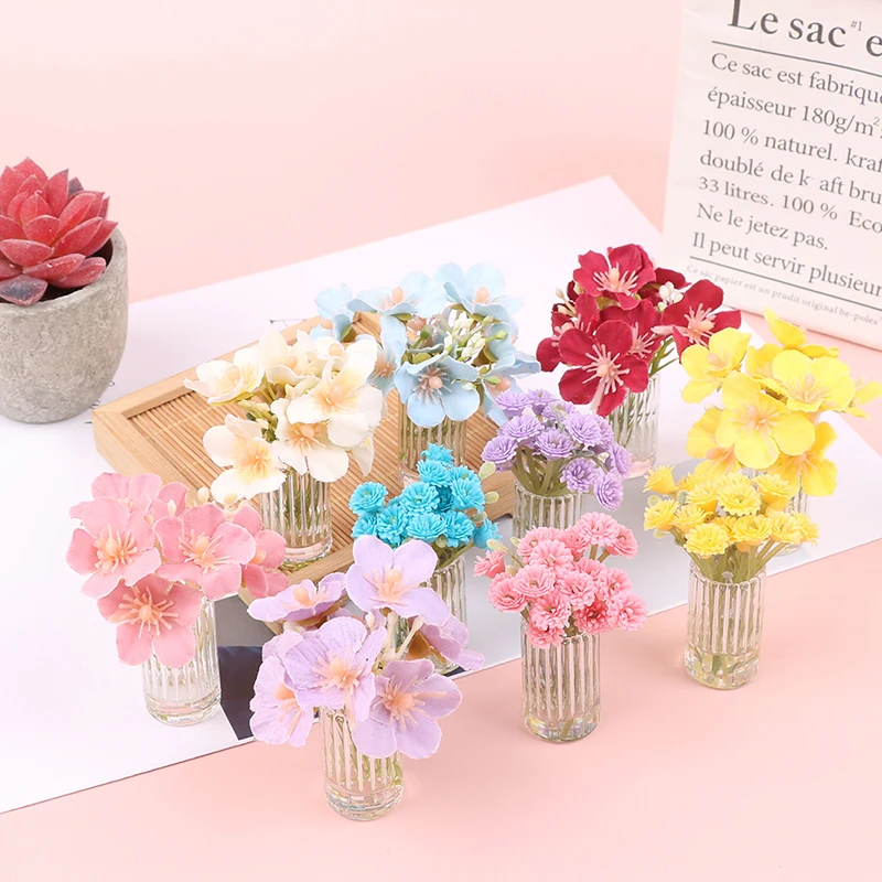 Dollhouse Miniature Accessories Mini Little Star Flower Model With Glass Bottle Simulation Vase Toys Decor Doll House Decoration
Dollhouse Miniature Accessories Mini Little Star Flower Model With Glass Bottle Simulation Vase Toys Decor Doll House Decoration