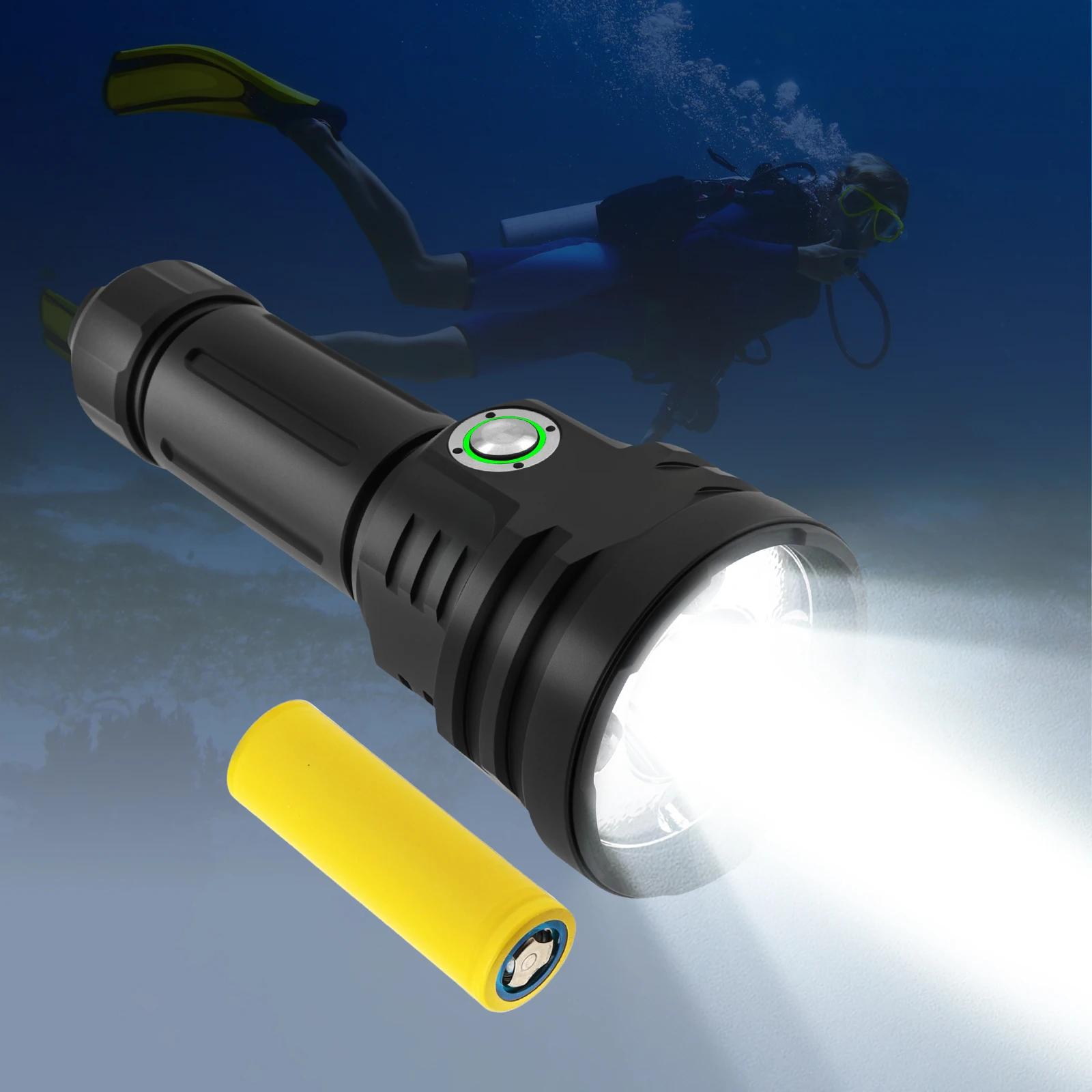 SST40 Underwater 150M Scuba LED Diving Flashlight Rechargeable 4500 Lumens 7 Modes IP68 Waterproof LED Diving Light Torch Lamp 
SST40 Underwater 150M Scuba LED Diving Flashlight Rechargeable 4500 Lumens 7 Modes IP68 Waterproof LED Diving Light Torch Lamp