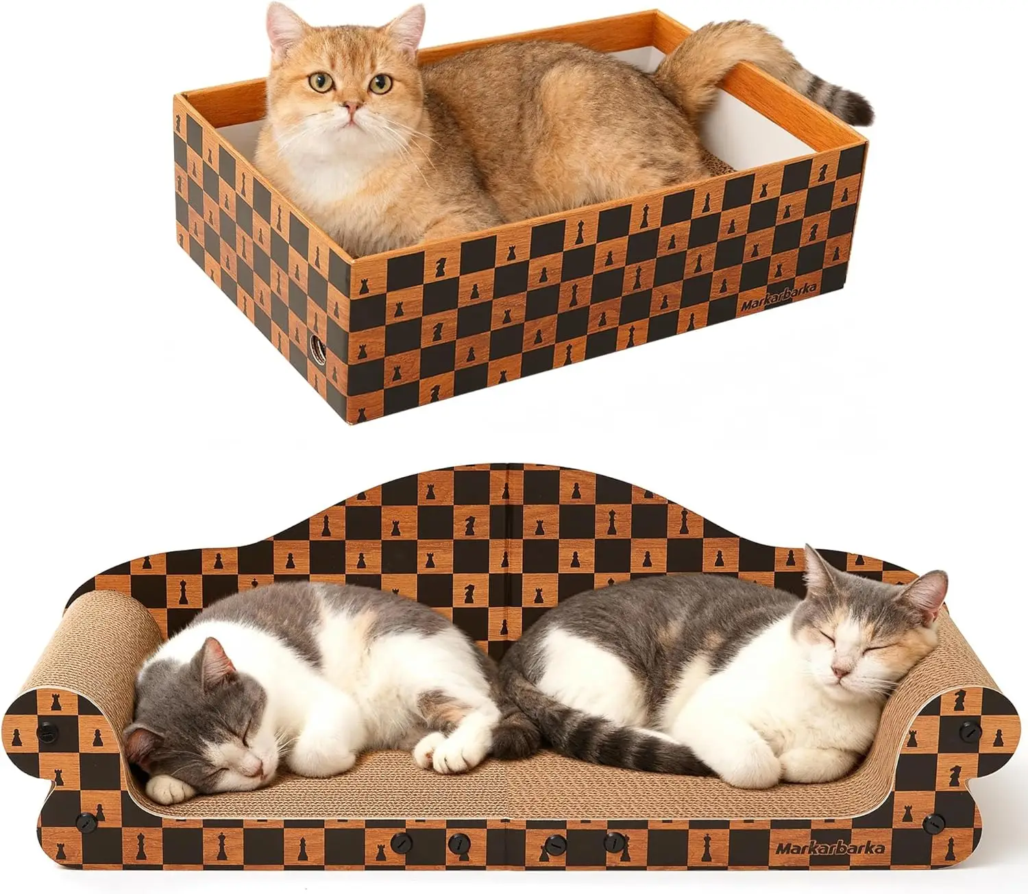 Large Cat Couch Scratcher, Cardboard Box with Durable Scratch Pad, Cozy Nest for Cats
Large Cat Couch Scratcher, Cardboard Box with Durable Scratch Pad, Cozy Nest for Cats