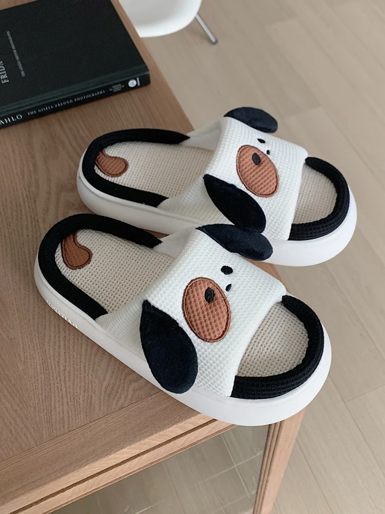Thi Bot Linen Slippers Cartoon Little Dog Couples Home Use Four Seasons Anti-slip Cotton Linen Women Spring Summer
Thi Bot Linen Slippers Cartoon Little Dog Couples Home Use Four Seasons Anti-slip Cotton Linen Women Spring Summer