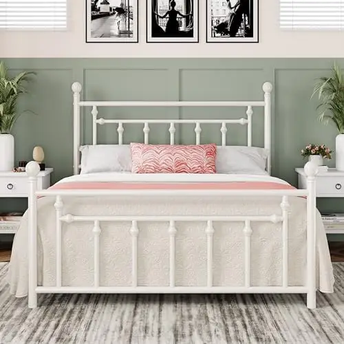 14 Inch Full Size Metal Platform Bed Frame with Victorian Vintage Headboard and Footboard/Mattress Foundation/Under Bed Storage/
14 Inch Full Size Metal Platform Bed Frame with Victorian Vintage Headboard and Footboard/Mattress Foundation/Under Bed Storage/