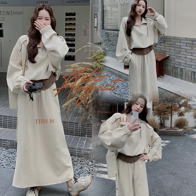 "Фальшивый комплект из двух предметов свободного покроя, темпераментный пуловер + однотонная полуюбка, осенний новый корейский повседневный спортивный комплект из двух предметов"
"Фальшивый комплект из двух предметов свободного покроя, темпераментный пуловер + однотонная полуюбка, осенний новый корейский повседневный спортивный комплект из двух предметов"