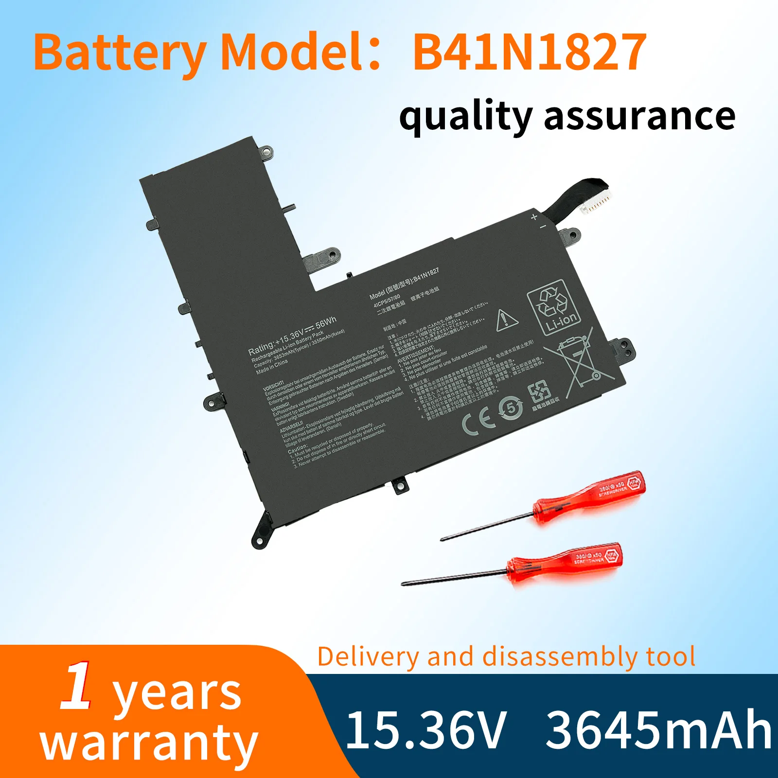B41N1827 B41BmE1 0B200-03070200 for Asus ZenBook Flip 15 UM562 UX562 UX562F UX562FA
B41N1827 B41BmE1 0B200-03070200 for Asus ZenBook Flip 15 UM562 UX562 UX562F UX562FA