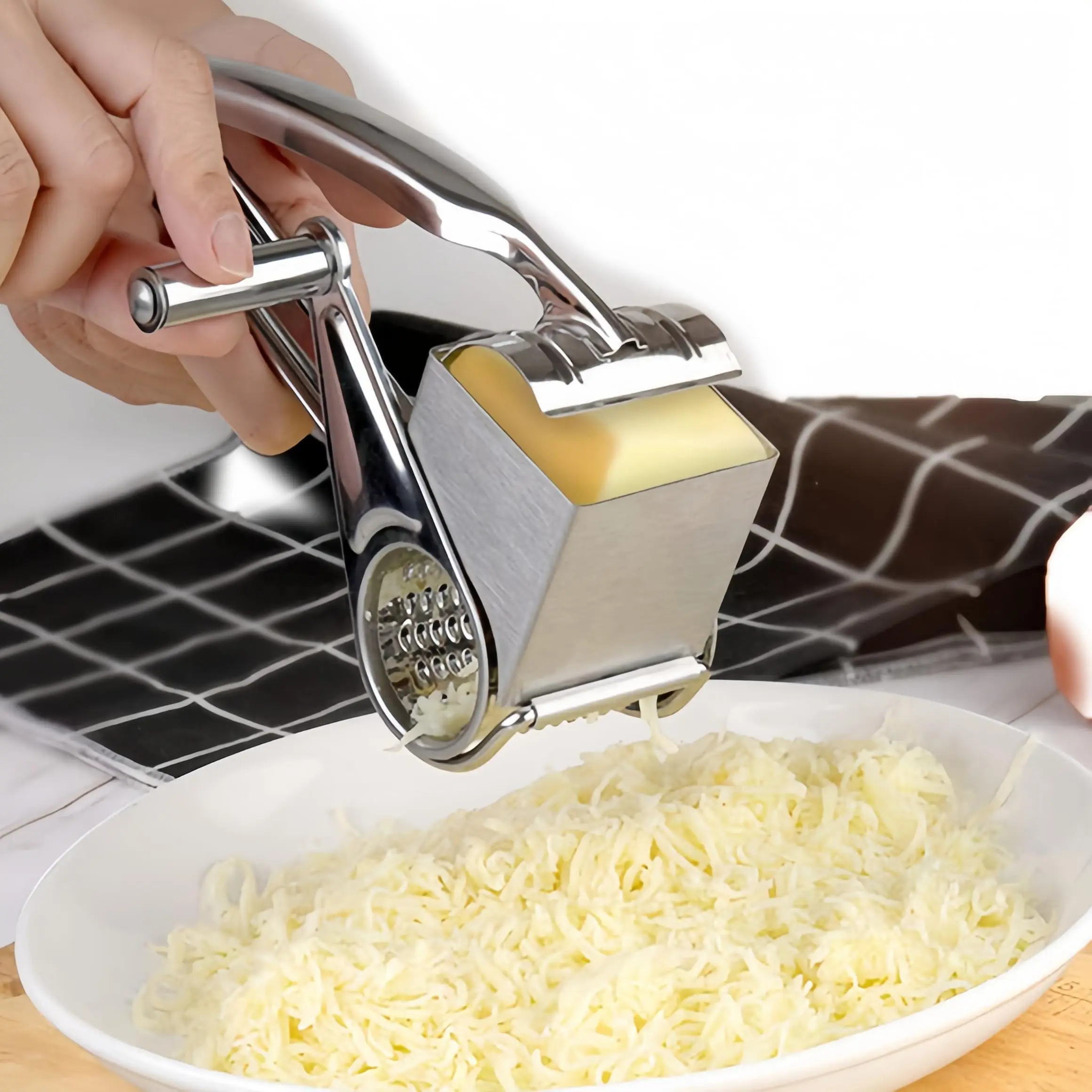 IK Manual Rotary Cheese Grater Stainless Steel Parmesan Grater Hand Crank Cheese Shredder Slicer for Cheese Chocolate Nuts
IK Manual Rotary Cheese Grater Stainless Steel Parmesan Grater Hand Crank Cheese Shredder Slicer for Cheese Chocolate Nuts