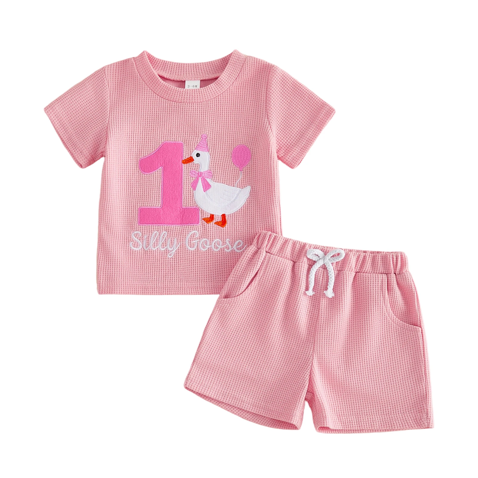 Baby Girl Birthday Outfits Letter Goose Embroidery Crew Neck Short Sleeve Tops and Elastic Waist Shorts 2Pcs Clothes Set
Baby Girl Birthday Outfits Letter Goose Embroidery Crew Neck Short Sleeve Tops and Elastic Waist Shorts 2Pcs Clothes Set