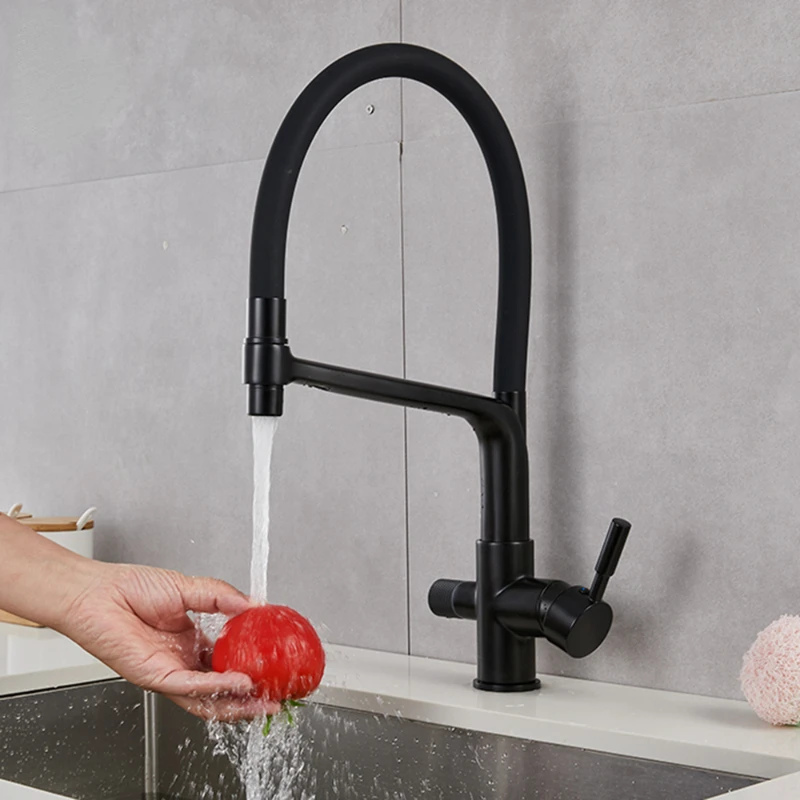 Water Purification Kitchen Faucet Black Hot and Cold Rotating Pull Out Brass Material Sink Mixer Drinking and Washing Tap
Water Purification Kitchen Faucet Black Hot and Cold Rotating Pull Out Brass Material Sink Mixer Drinking and Washing Tap
