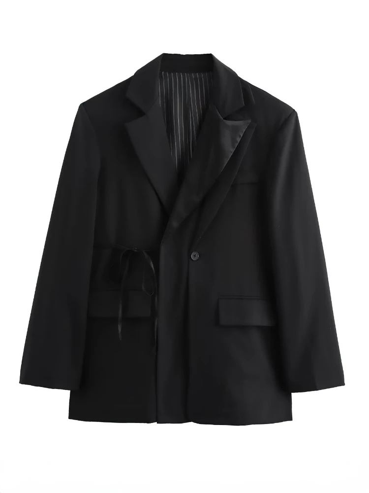 ZBZA Women's Oversized Double Lapel Blazer Shoulder Pads Long Sleeves Double-breasted Solid Lace-up Jacket Winter New Chic Coat
ZBZA Women's Oversized Double Lapel Blazer Shoulder Pads Long Sleeves Double-breasted Solid Lace-up Jacket Winter New Chic Coat