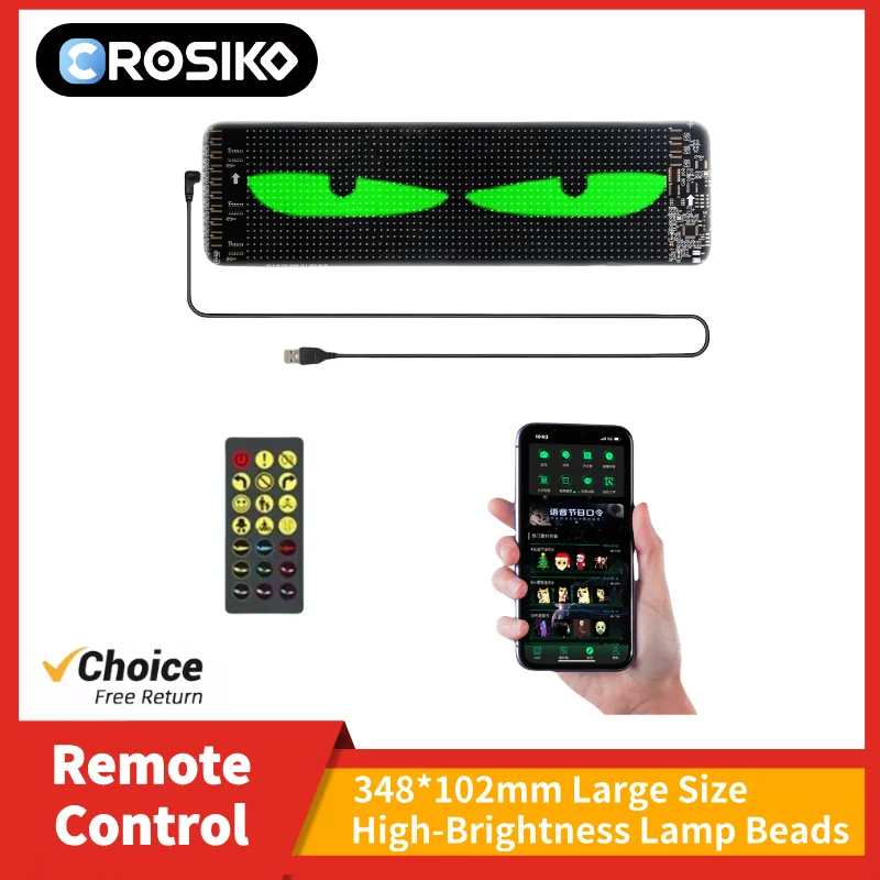 CROSIKO K6 Smart Car LED Display Screen Flexible Scrolling Sign Bluetooth APP Programmable Rear Window Sign Board
CROSIKO K6 Smart Car LED Display Screen Flexible Scrolling Sign Bluetooth APP Programmable Rear Window Sign Board