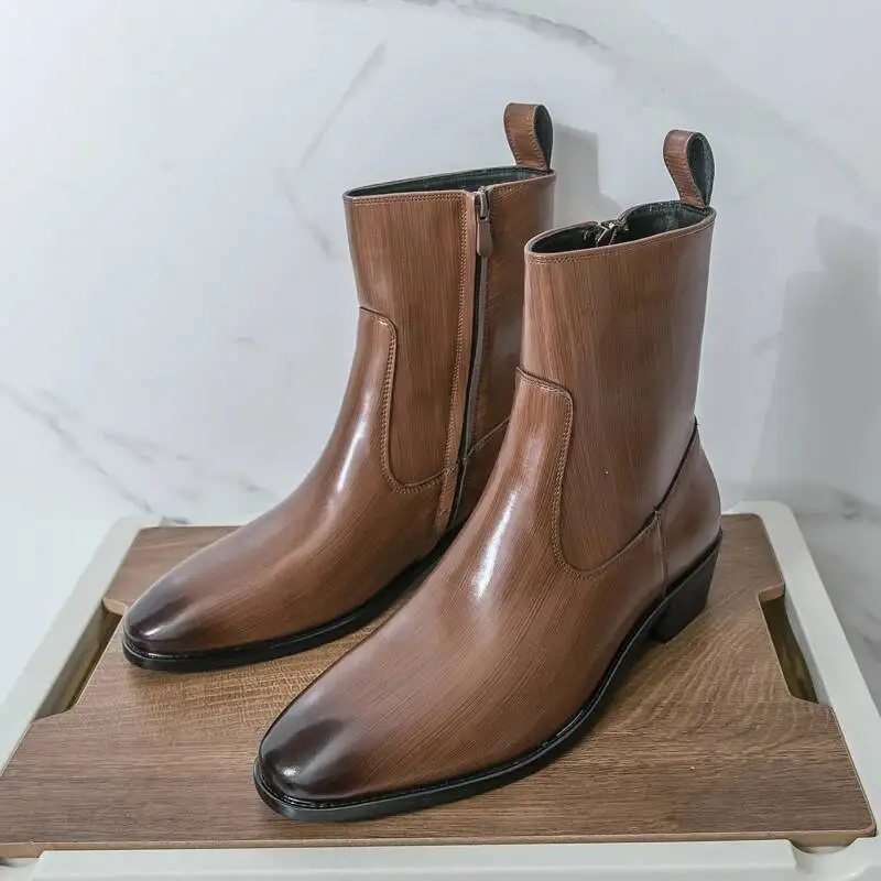 Classic Comfy Ankle Botas Fashion Men's Casual Leather Chelsea Boots New Design High Top Pointed Toe Business Shoes
Classic Comfy Ankle Botas Fashion Men's Casual Leather Chelsea Boots New Design High Top Pointed Toe Business Shoes