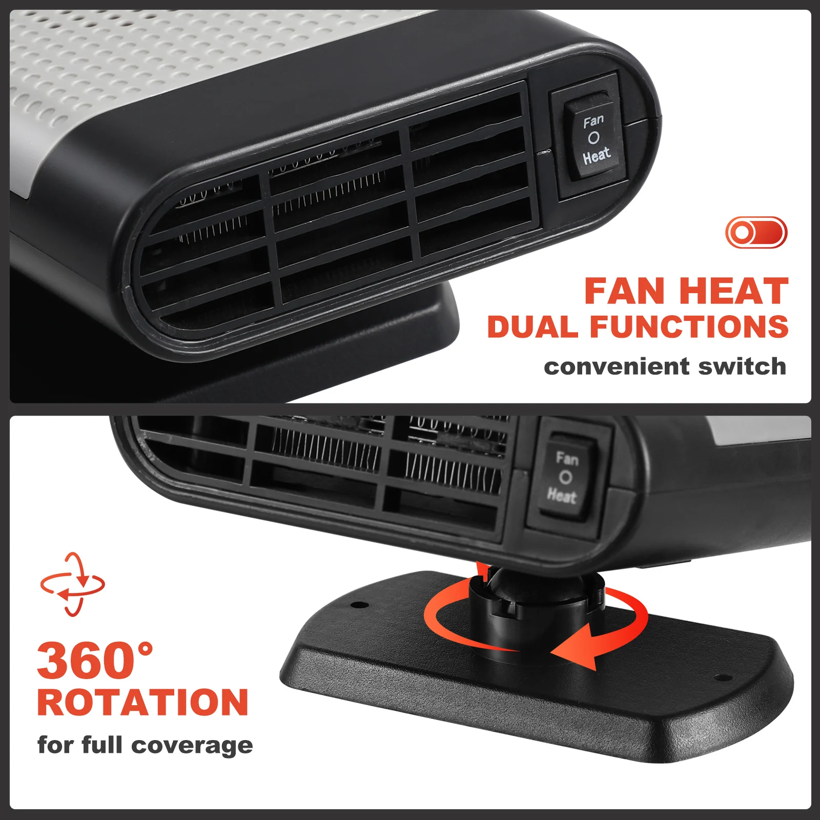 12V Car Heater Electric Defroster Black Red Fast Warming Portable Warm Air Blower Defogger Vehicle Winter Use Car Warmer Cooling
12V Car Heater Electric Defroster Black Red Fast Warming Portable Warm Air Blower Defogger Vehicle Winter Use Car Warmer Cooling