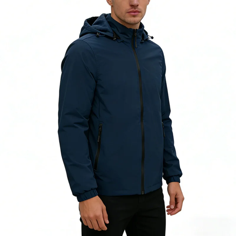 Men's casual hooded jacket, fashionable windbreaker with zipper pocket for winter wear
Men's casual hooded jacket, fashionable windbreaker with zipper pocket for winter wear