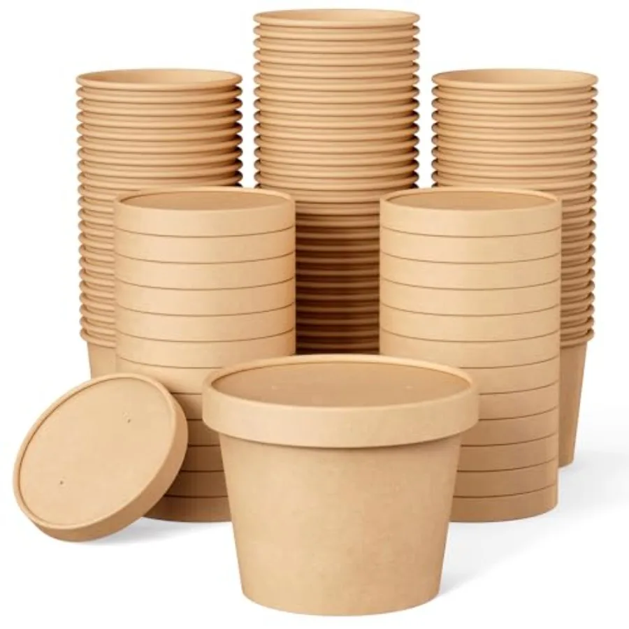 50pack Paper Soup Containers with Lids, Disposable Paper Food Cups, Ice Cream Cups, Food Storage with Lids, Microwavable and fr
50pack Paper Soup Containers with Lids, Disposable Paper Food Cups, Ice Cream Cups, Food Storage with Lids, Microwavable and fr