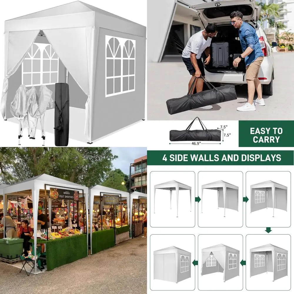 Portable Instant Canopy Tent 6.5x6.5ft with 4 Sides, Outdoor Folding Shelter for Commercial Events and Parties
Portable Instant Canopy Tent 6.5x6.5ft with 4 Sides, Outdoor Folding Shelter for Commercial Events and Parties