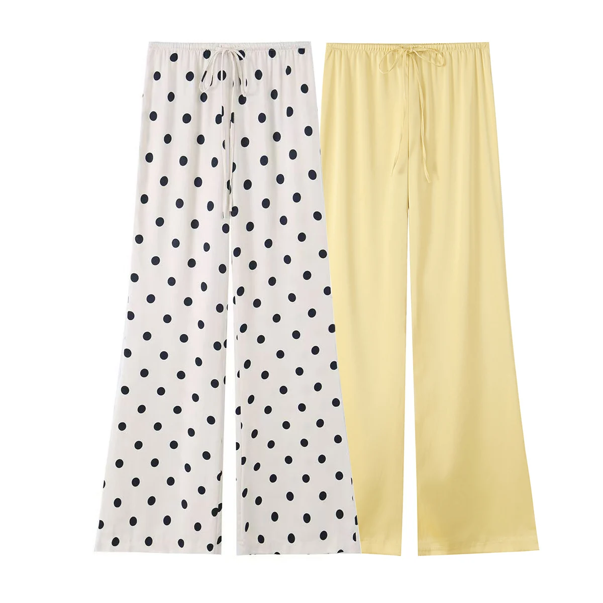 Women's Long Pants 2026 Summer New Style White Polka Dot Satin Texture Pants Elegant and Graceful Resort Style
Women's Long Pants 2026 Summer New Style White Polka Dot Satin Texture Pants Elegant and Graceful Resort Style
