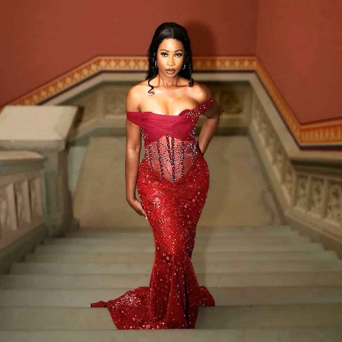 Stunning Luxury Lace Prom Dresses Off The Shoulder Beads African Women Girls Wedding Party Dress
Stunning Luxury Lace Prom Dresses Off The Shoulder Beads African Women Girls Wedding Party Dress