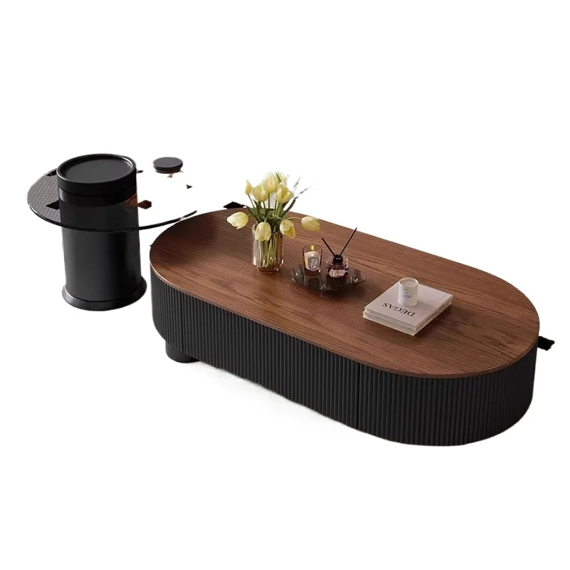 Living room Chinese oval Italian antique walnut coffee table light luxury home modern minimalist high sense
Living room Chinese oval Italian antique walnut coffee table light luxury home modern minimalist high sense