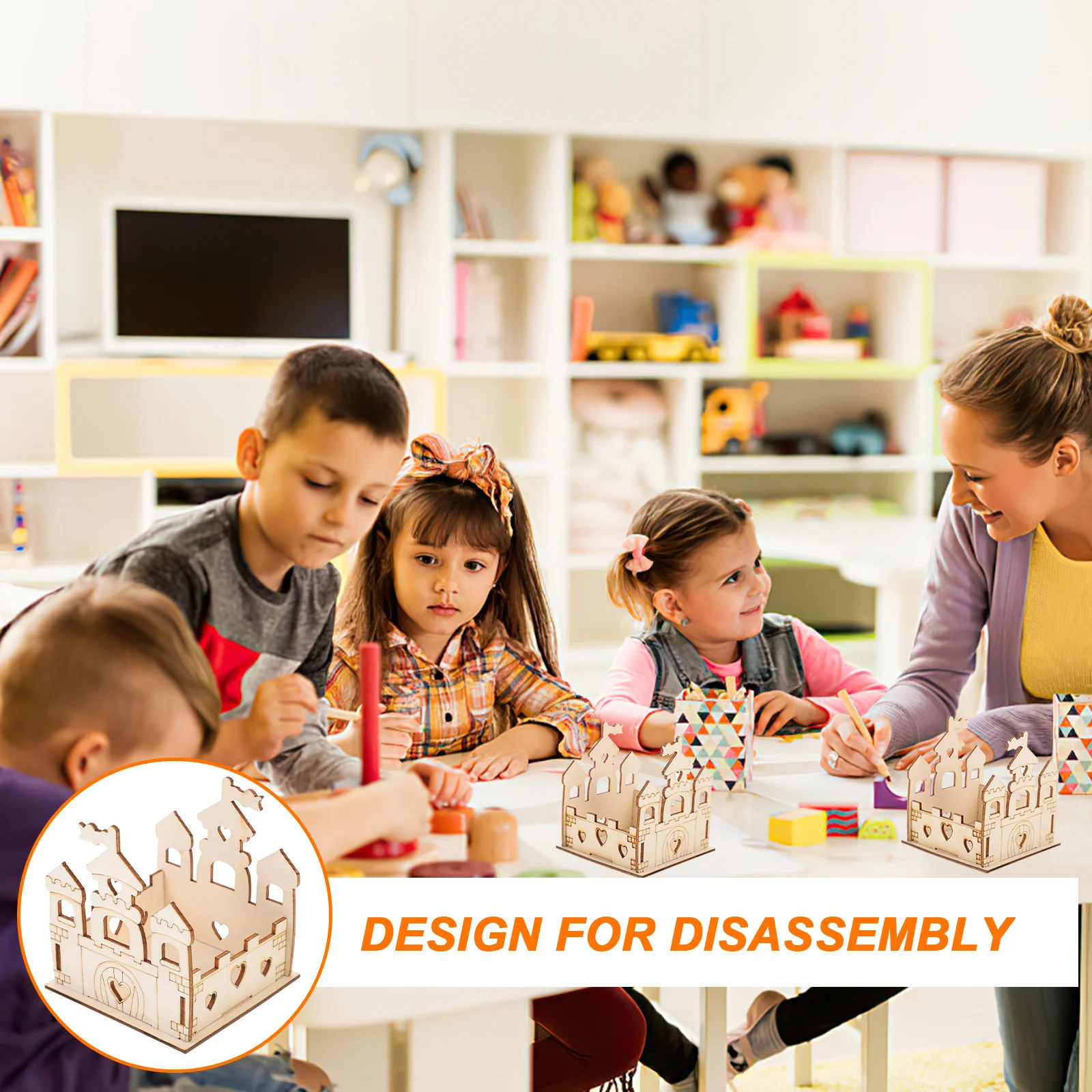 1Set DIY Wooden Kit Unfinished Natural Wood Painting Creative Playhouse for Kids Children Plaything
1Set DIY Wooden Kit Unfinished Natural Wood Painting Creative Playhouse for Kids Children Plaything