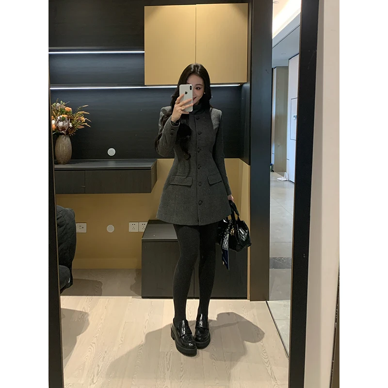 XIN Winter Thiened Woolen Coat Women's Waist-Cinching Slimming Cotton Embroidery Sanlass Waist Ele Sle Long Sve
XIN Winter Thiened Woolen Coat Women's Waist-Cinching Slimming Cotton Embroidery Sanlass Waist Ele Sle Long Sve
