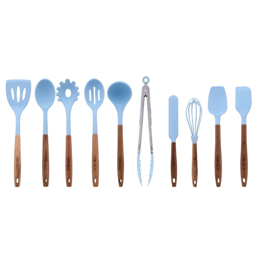 10-Piece Silicone and Acacia Wood Handle Cooking Utensils Set, Blue
10-Piece Silicone and Acacia Wood Handle Cooking Utensils Set, Blue
