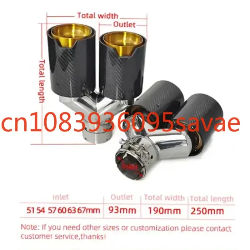 Y-shaped carbon gold automobile exhaust pipe fire tail throat Stainless Steel Muffler Car Exhaust Tail Tip pipe jet tail
Y-shaped carbon gold automobile exhaust pipe fire tail throat Stainless Steel Muffler Car Exhaust Tail Tip pipe jet tail