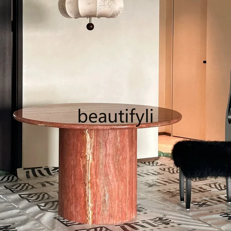 Natural Travertine Round Dining Table Red Travertine Vintage Retro Round French Dining Table Customization
Natural Travertine Round Dining Table Red Travertine Vintage Retro Round French Dining Table Customization