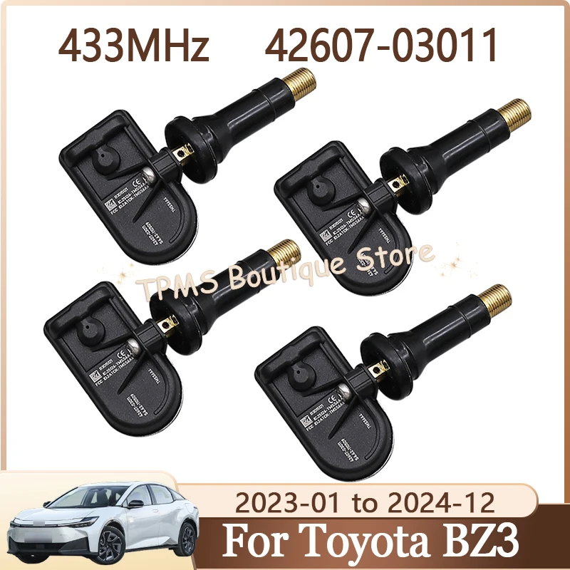 Датчик TPMS, система контроля давления в шинах, 4 шт., 433 МГц, 42607-03011 4260703011 для Toyota BZ3 2023 2024
Датчик TPMS, система контроля давления в шинах, 4 шт., 433 МГц, 42607-03011 4260703011 для Toyota BZ3 2023 2024