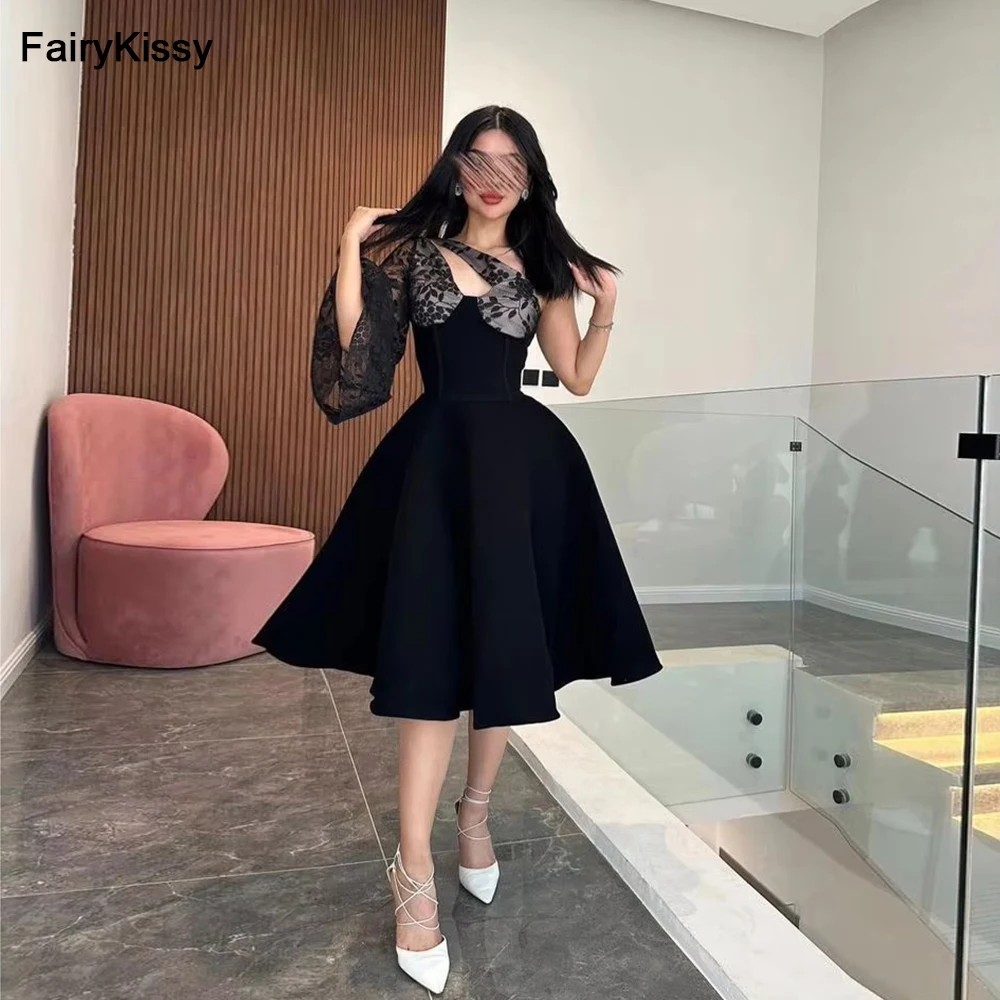 FairyKissy Vintage Black Pleat Draped A-line One-shoulder Midi Dresses Prom Dresses High Quality Party Evening Gowns Customized
FairyKissy Vintage Black Pleat Draped A-line One-shoulder Midi Dresses Prom Dresses High Quality Party Evening Gowns Customized