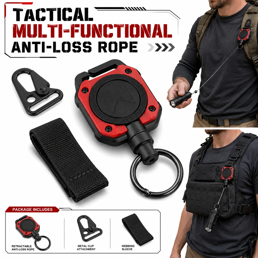 Tactical Multifunctional Retractable Anti-Loss Rope Keychain with Steel Wire for Airsoft Hunting Gear Badge Flashlight MolleGear
Tactical Multifunctional Retractable Anti-Loss Rope Keychain with Steel Wire for Airsoft Hunting Gear Badge Flashlight MolleGear