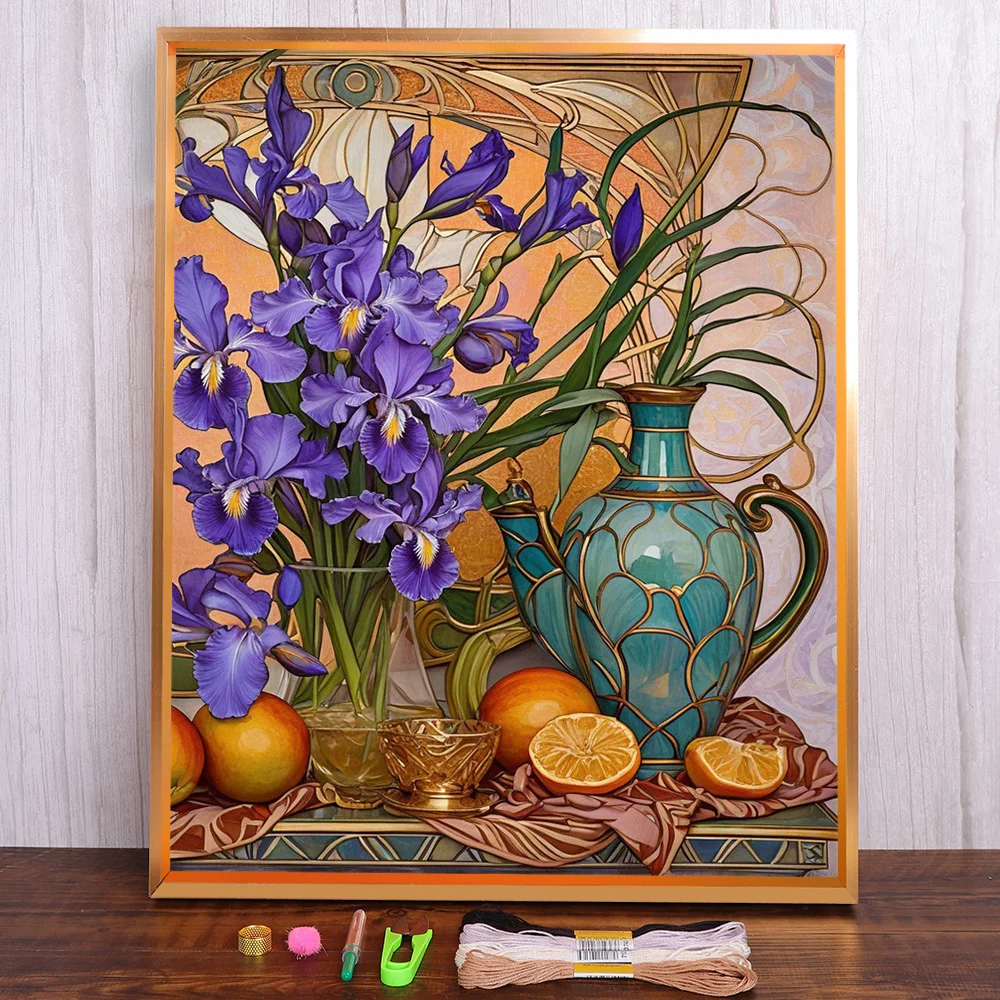 Still Life Iris Printed 11CT Cross Stitch DIY Embroidery Set Needlework Handicraft Handiwork Handmade Needle Home Decor Sales
Still Life Iris Printed 11CT Cross Stitch DIY Embroidery Set Needlework Handicraft Handiwork Handmade Needle Home Decor Sales